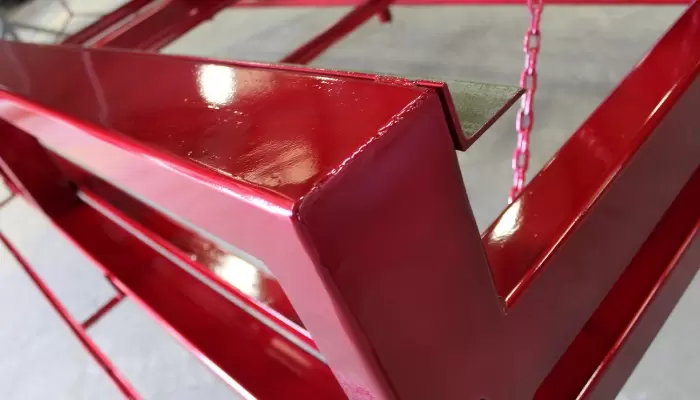 Red Coated Frame Detail Red Coated Frame Detail